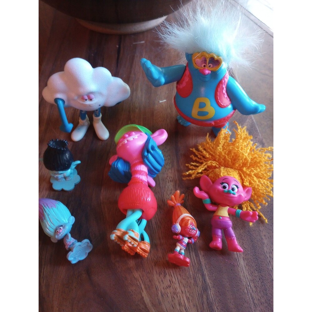 Lot of 7 Trolls Cloud Collectibles Toys Boys Girls Movie